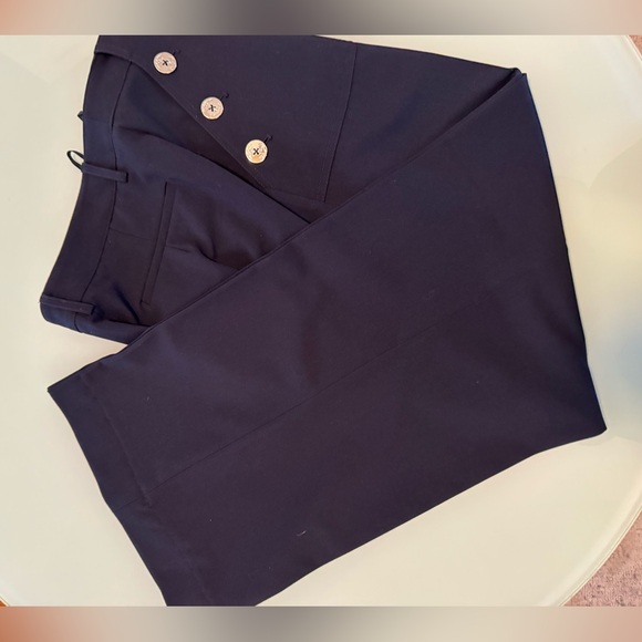 Tommy Hilfiger Navy Wide Leg Sailor Pants with Silver Button Detail - Picture 4 of 5